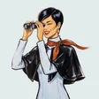 Sloane Carrick looking through binoculars